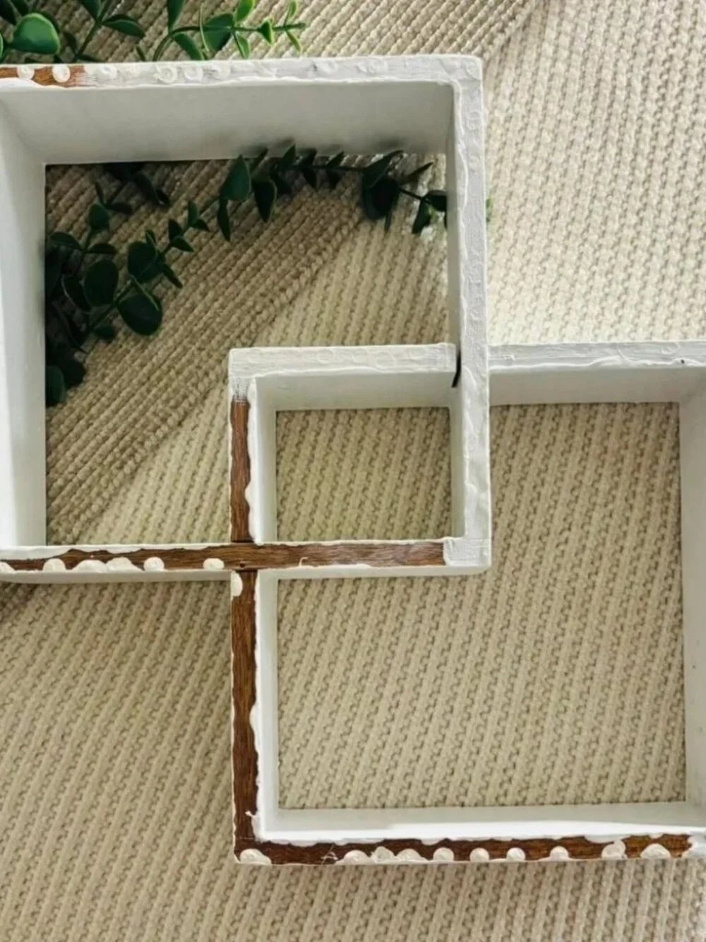 Vintage Repurposed White Interlocking Square  Shelves - 8